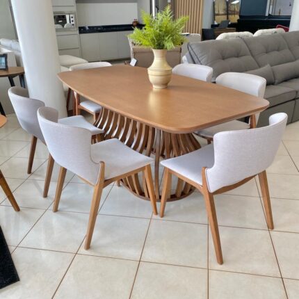 Conjunto Mesa de Jantar Quadrada - ELITTE PLUS com 8 cadeiras - AKILA