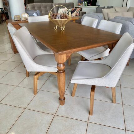 Conjunto Mesa de Jantar Quadrada - ELITTE PLUS com 8 cadeiras - AKILA